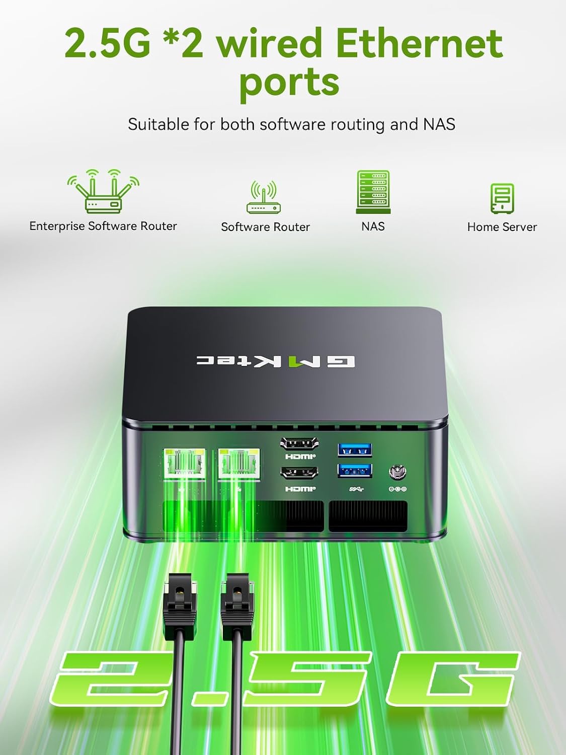 GMKtec G11 Budget Mini PC AMD Ryzen Embedded R2514 Dual DDR4 NVMe SSD/ RJ452.5G WiFi6E BT5.2/USB3.2 HDMI AMD Radeon Graphic Desktop Mini Computers