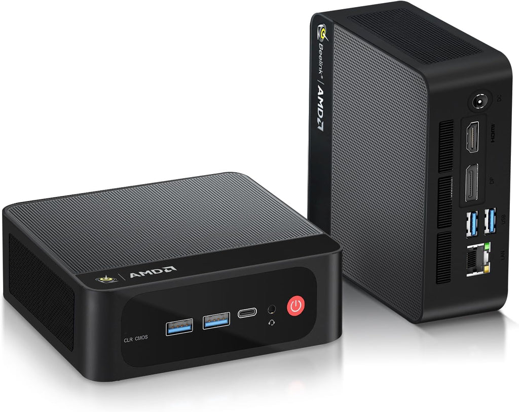 Beelink SER5 Mini PC,AMD Ryzen 5 5500U(6C/12T,up to 4.0 GHz),Mini Computer 32GB DDR4 RAM 500GB M.2 SSD Graphics 7core 1800MHz,Support 4K Triple Display/HDMI+DP+Type-C/Wifi6/BT5.4,Auto Power On
