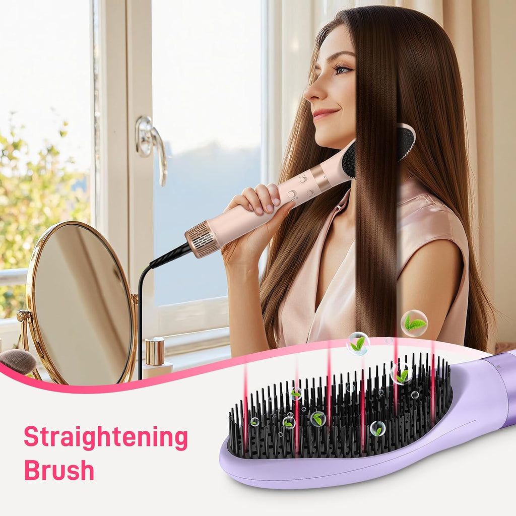 5 in 1 Dual Voltage Hair Styler, 110000 RPM Ultra-Fast Drying, Automatic Hot-Air Curling, Smooth Straightening