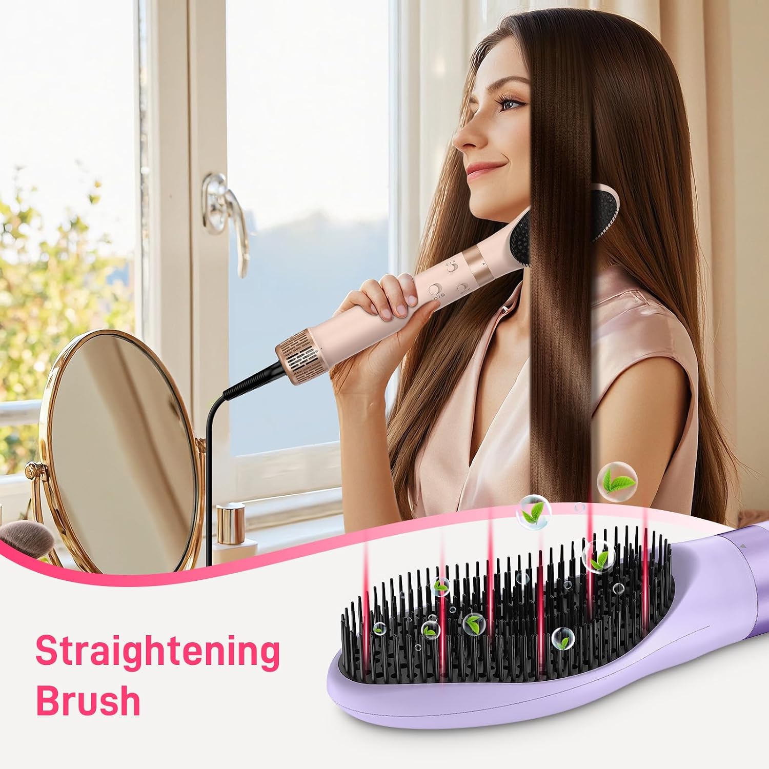 5 in 1 Dual Voltage Hair Styler, 110000 RPM Ultra-Fast Drying, Automatic Hot-Air Curling, Smooth Straightening