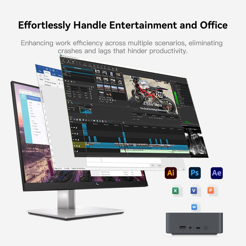 Beelink EQR5 Mini Desktop PC with AMD Ryzen 5 5500U 6C/12T, 16GB DDR4 500G NVMe M.2 SSD, Dual Display Output, Built in PSU, WiFi 6, 1000M RJ45, Bluetooth 5.2 W-11 Mini Computer