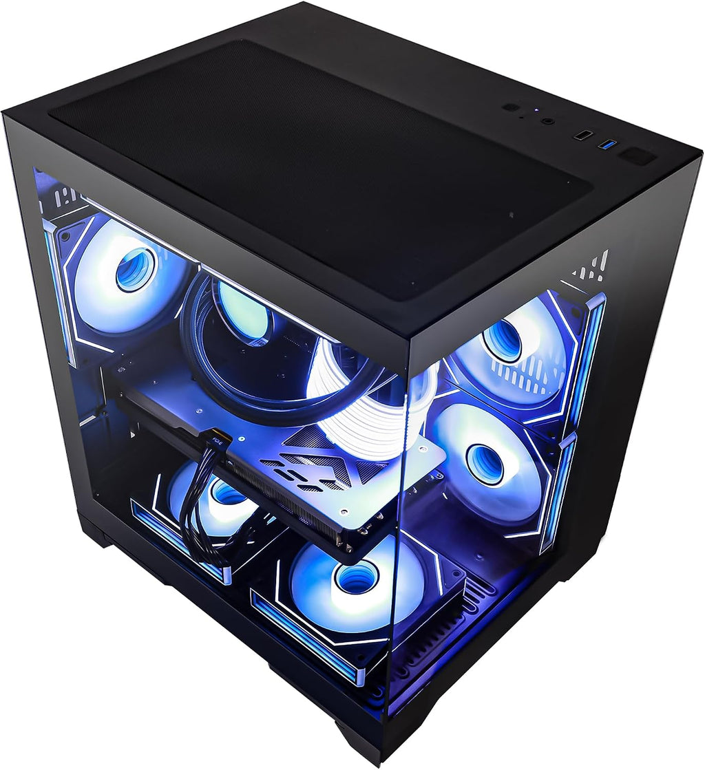 Gaming PC Desktop -AMD Ryzen 7 5700X 3.4 GHz -GeForce RTX 5060 8GB -32GB DDR4 RAM -1TB PCIe SSD -240mm AIO Water Cooled & RGB Fans -WiFi & Bluetooth -Windows 11 Tower Computer-Black