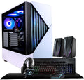 Periphio Castle Gaming PC, AMD Ryzen 5 5600GT up to 4.6GHz with Radeon Vega 7 Graphics, 32GB RAM, 1TBNVMe SSD, WiFi, Windows 11 Desktop Computer, Black, 1080p PC Gaming - RGB Gamer Bundle, No Monitor