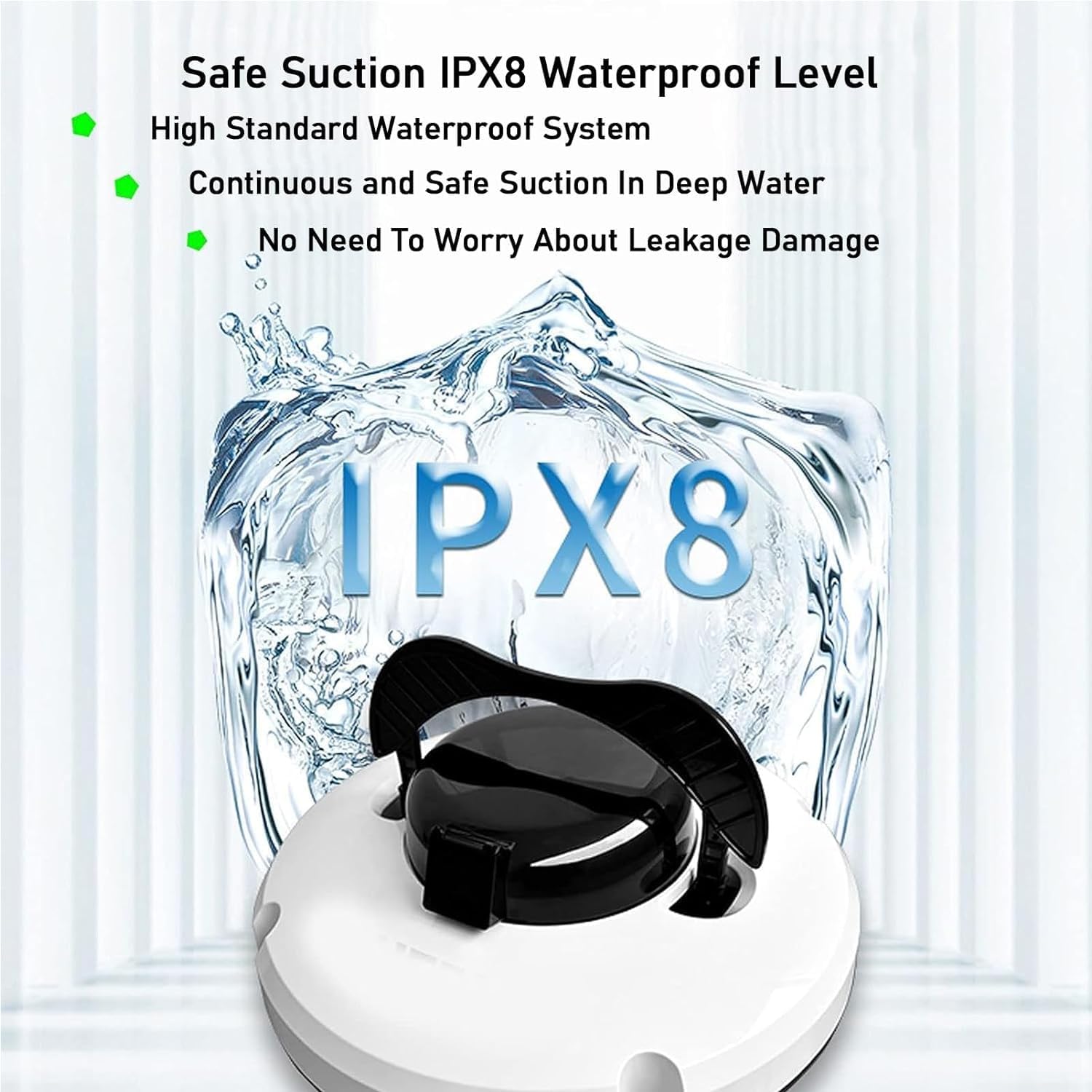 Cordless Robotic Pool Cleaner, Intelligent Cordless Pool Cleaners, Wall Climbing Pool Cleaning Robot, for Above Ground & In-Ground Pools, Fully Automatic Pool Vacuum Cleaner,White