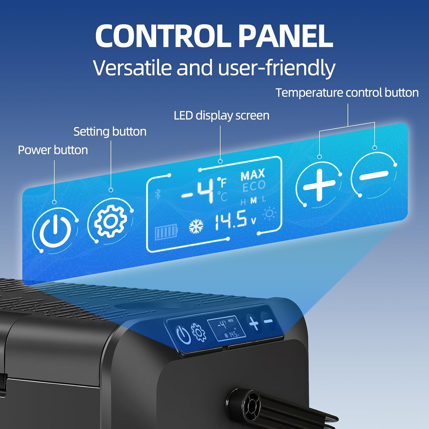Car Refrigerator Freezer, 22QT Car Fridge Compressor Cooler for Vehicle Use, Dual Power 12V/24V DC & 110-240V AC, -4°F to 50°F for Truck, RV, SUV
