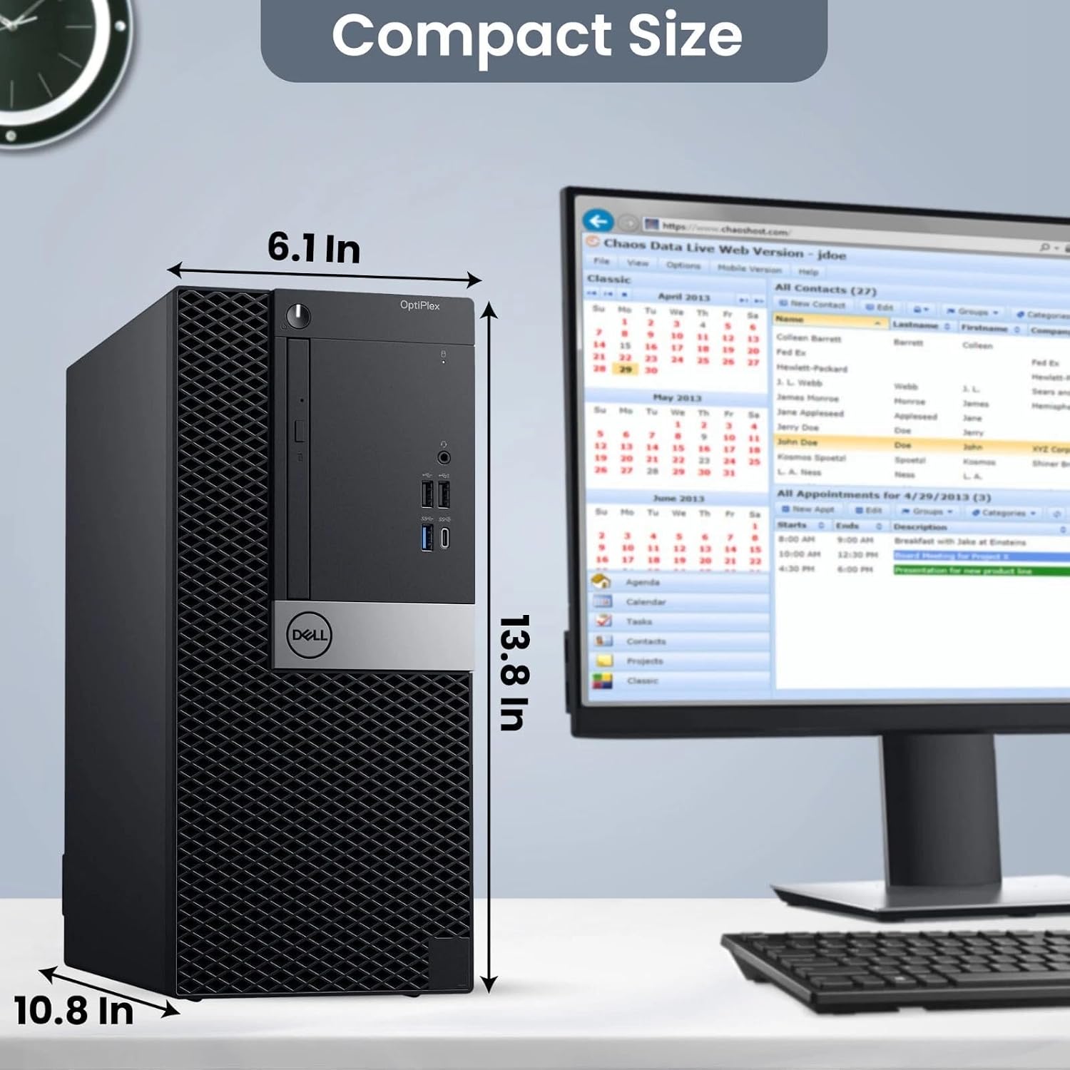 Dell Tower Desktop PC – Intel Core i7-7700 7th Gen Processor – 16GB DDR4 RAM – 256GB SSD – Keyboard & Mouse – Wi-Fi – Office, Home, Business Desktop Computer Windows 11 Pro (Renewed)