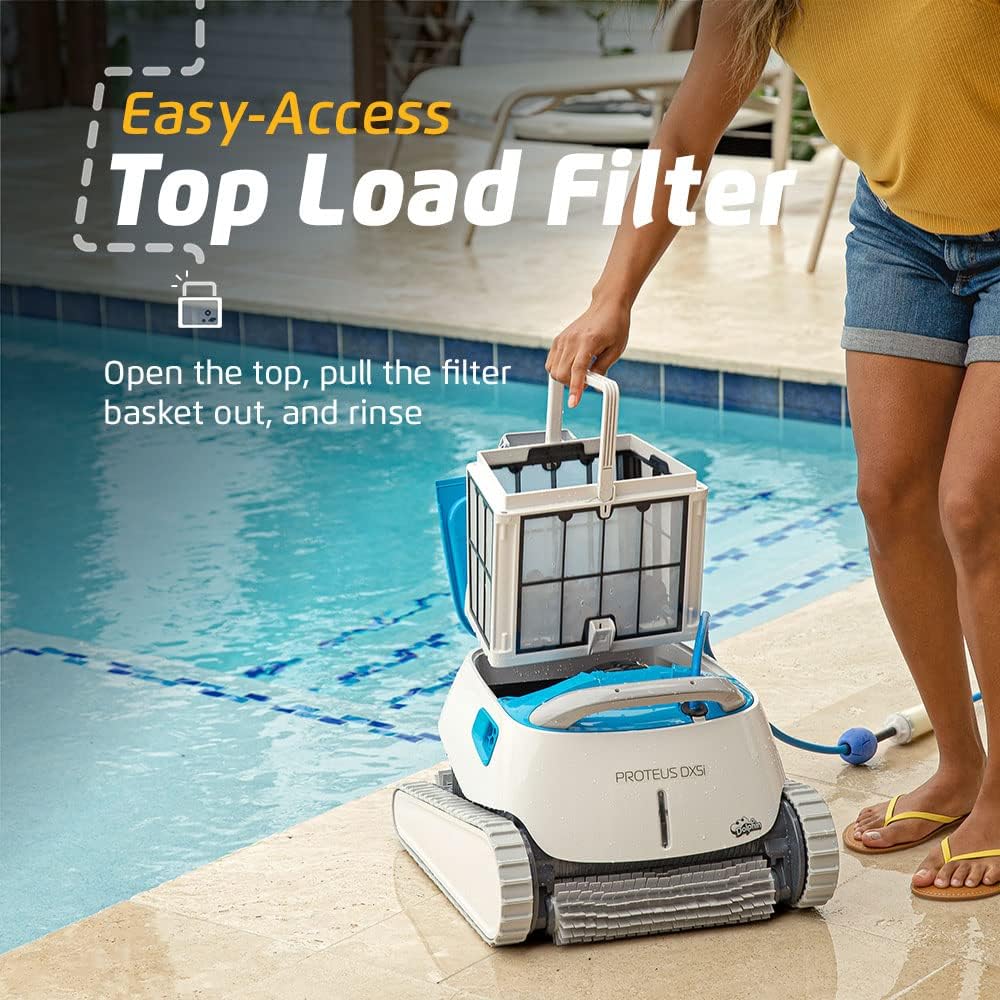Dolphin Proteus DX5i Wi-Fi Automatic Robotic Pool Vacuum Cleaner Includes Ultra-Fine Filters for an Ultimate Clean, Ideal for In-Ground Pool up to 50 Feet in Length