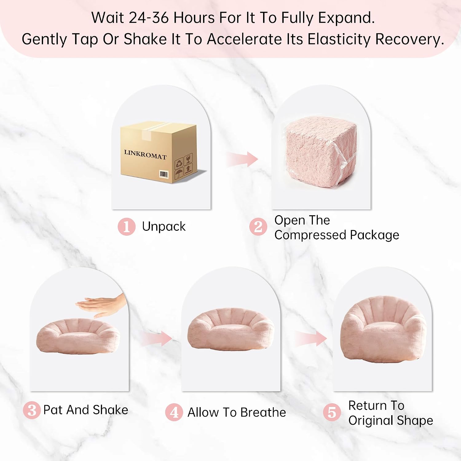 Bean Bag Chair, Giant Beanbag Chiar for Adults and Teens, Faux Fur Shell-Shaped Floor Sofa Couch with Filler, Comfy Chair for Living Room Reading, Gaming and Relax