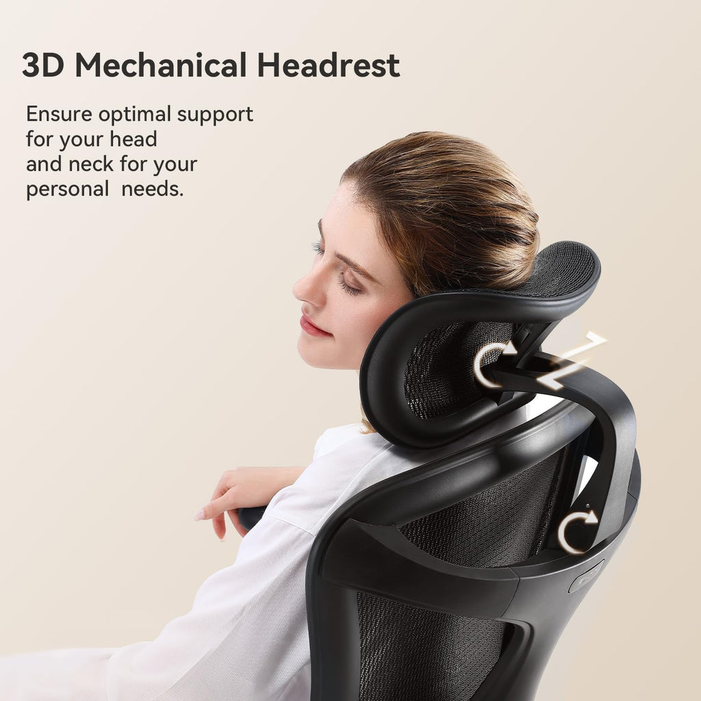 SIHOO Doro C300 Ergonomic Office Chair with Ultra Soft 3D Armrests, Dynamic Lumbar Support for Home Office Chair, Adjustable Backrest Desk Chair, Swivel Big and Tall Computer Chair Black