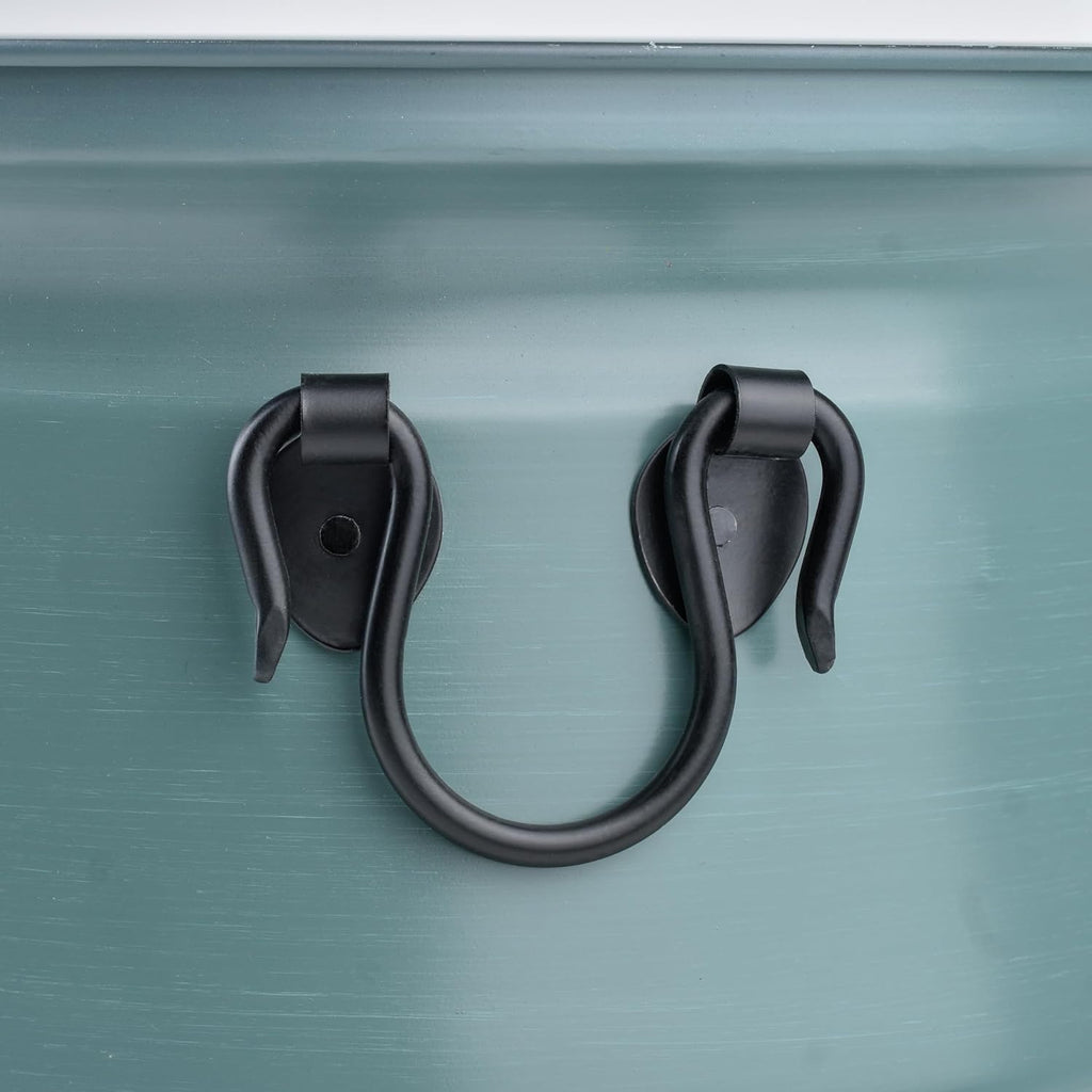 Decorative Garden Hose Holder Storage Pot with Lid | Hose Container Pot Outdoor or Indoor Use | Water Hose Hider 19x15.25 Inches,Green | Handmade (Brushed Green)