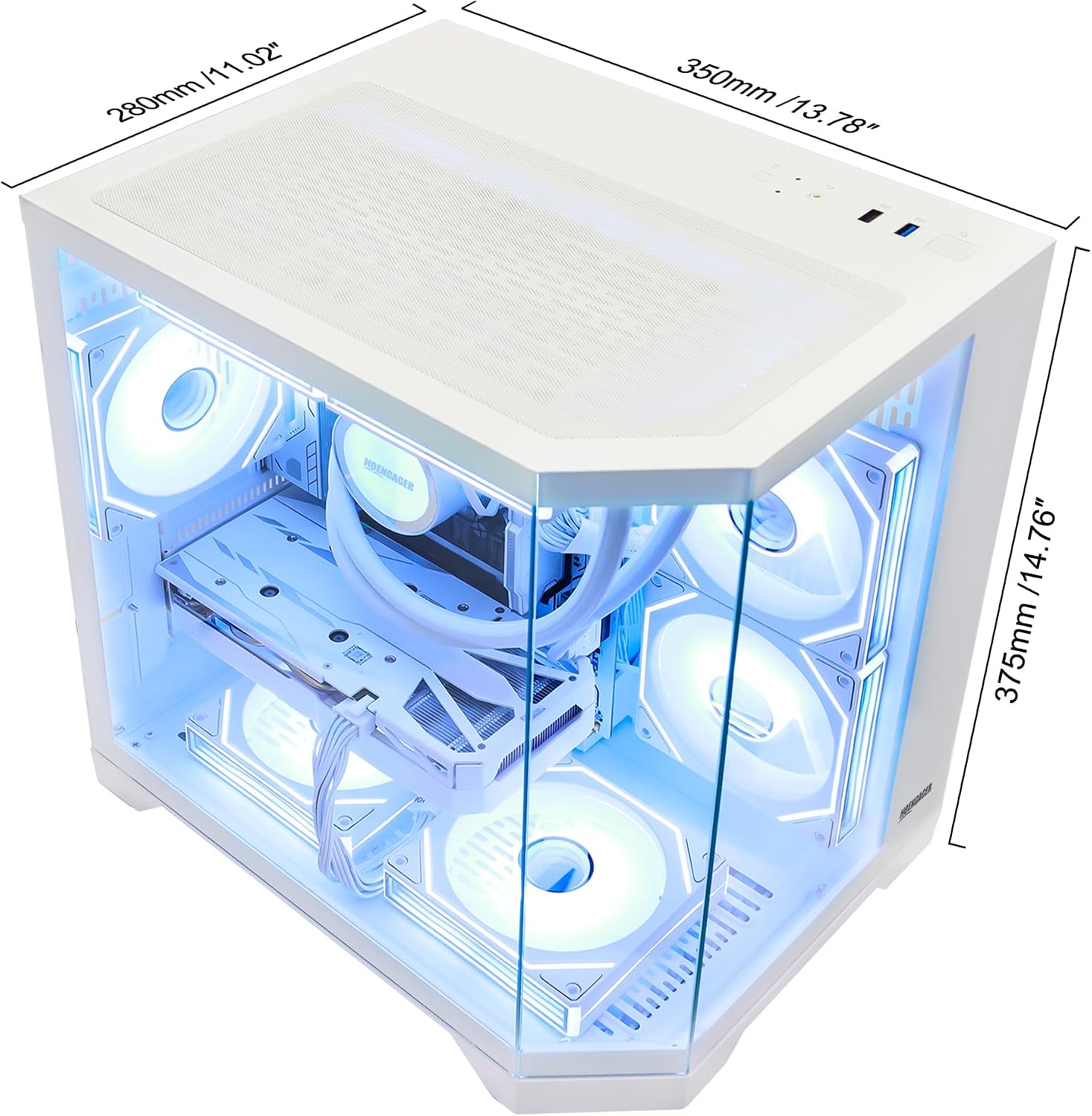 Ocean of Stars AI-Optimized Gaming PC RTX 5070 12GB - AMD Ryzen 5 9600X 6-Core 3.9GHz, 16GB DDR5 RAM, 1TB PCIe SSD, WiFi + BT, 850W PSU,Liquid Cooler,Windows 11-RGB Prebuilt Computer -White