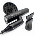 SRILabs DryQ 'Smart' Hair Dryer – Super Lightweight, Foldable – Powerful, Quiet Motor – Infrared & Ionic Technology – 3 Magnetic Attachments – Heat Control with Locking Switch