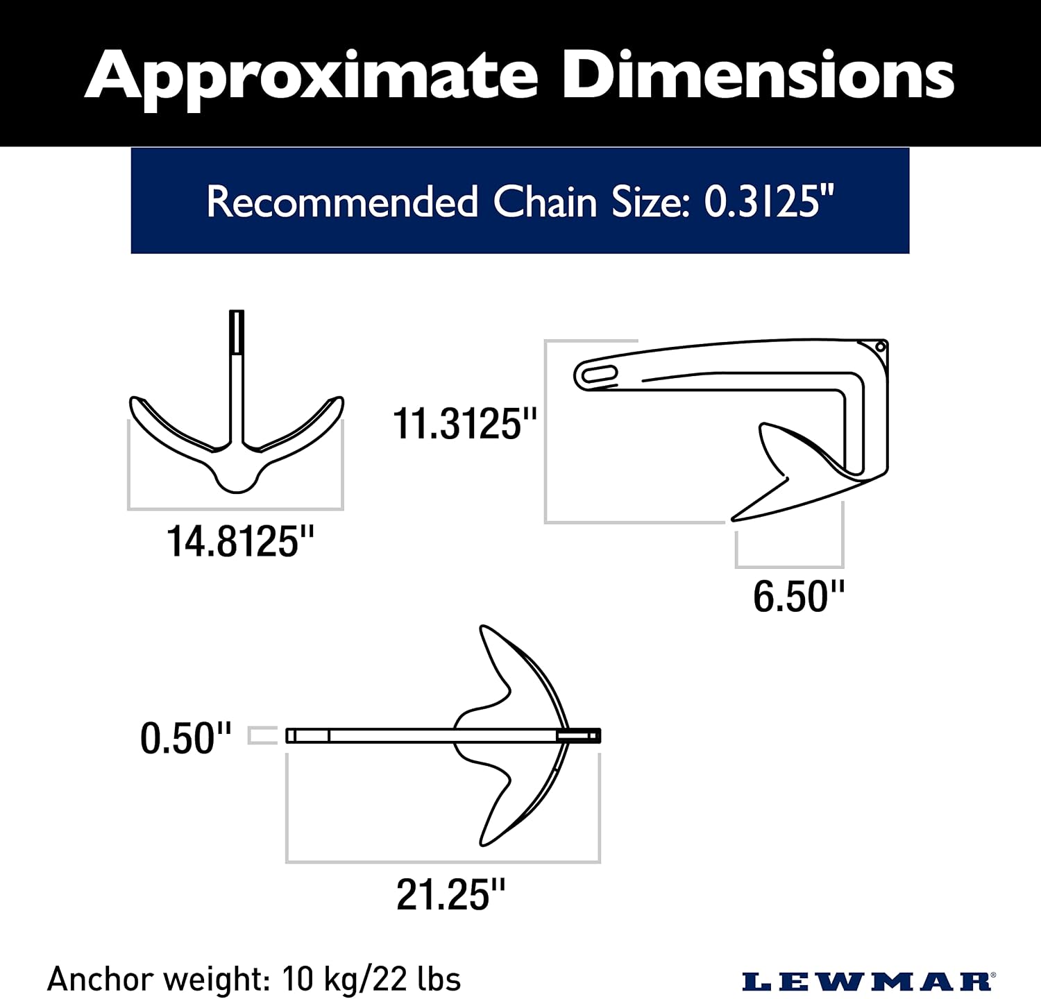 Lewmar SS Claw Anchor