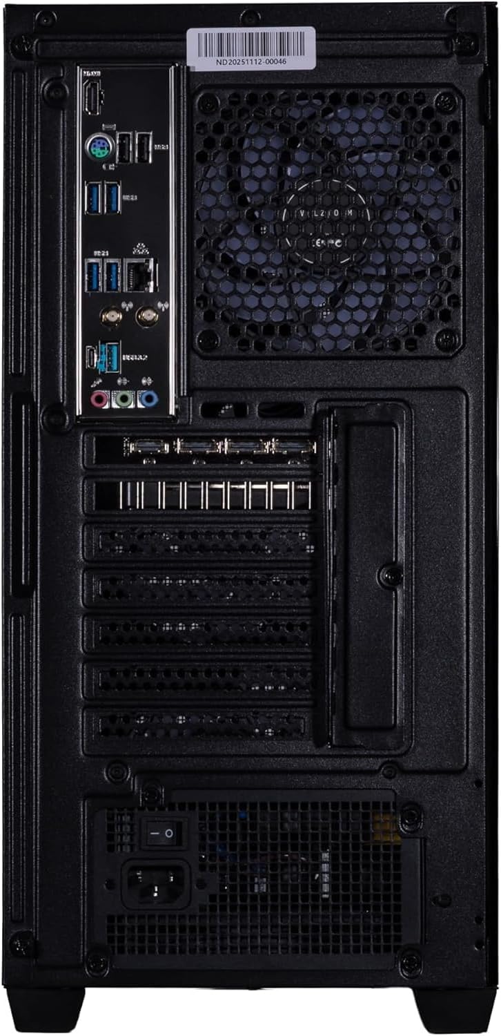 Velztorm Pilum Gaming Desktop PC (AMD Ryzen 7 5700X, GeForce RTX 5060, 16GB DDR4, 1TB PCIe SSD, 120mm AIO, 750W PSU, RJ-45, 1 Display Port, HDMI, Win 11 Home)