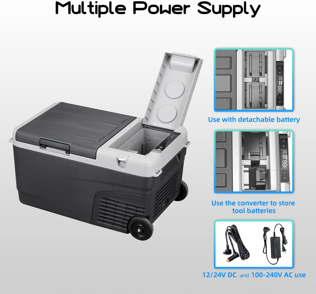 Alpicool MT25 Portable Fridge 12 Volt Car Refrigerator 24 Quart Freezer for Fishing, Camping, RV, Truck, Boat-12/24V DC
