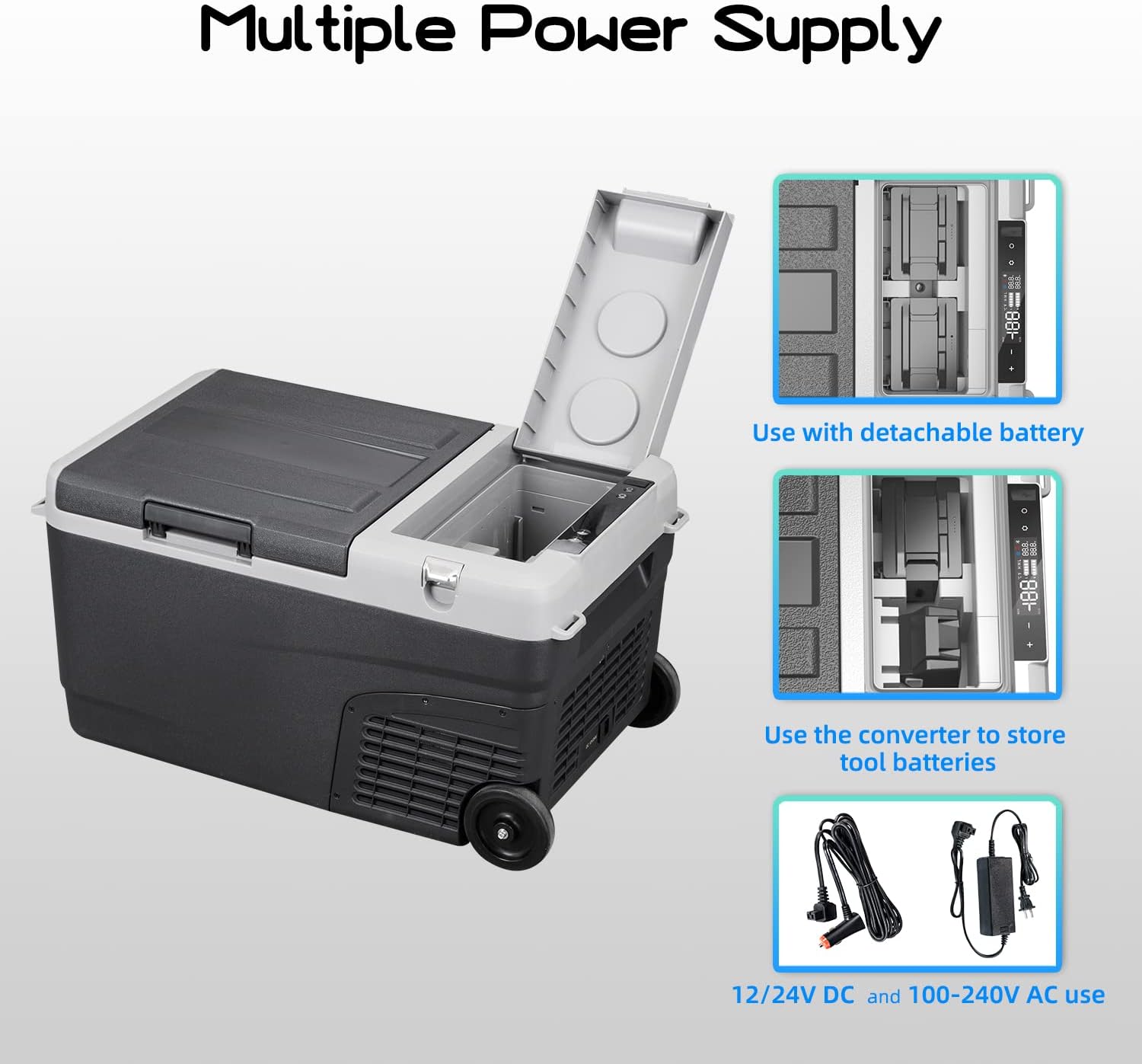 Alpicool MT25 Portable Fridge 12 Volt Car Refrigerator 24 Quart Freezer for Fishing, Camping, RV, Truck, Boat-12/24V DC