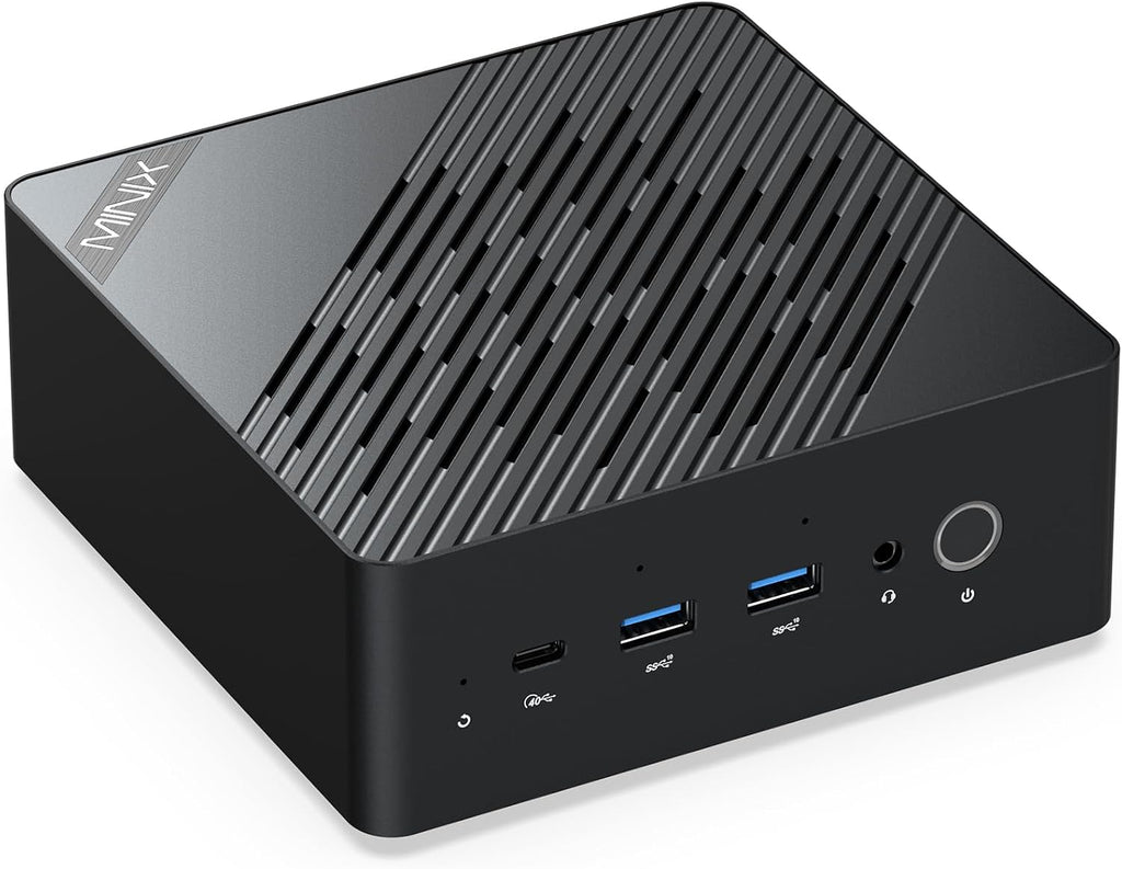 MINIX ER937-AI Mini PC, AMD Ryzen AI 9 HX 370 (80TOPS), Radeon 890M, 32GB DDR5/ 1TB PCIe 4.0 SSD/Fingerpint Lock Mini Gaming PC/Wi-Fi 7/Dual 2.5G LAN/Quad 8K Display for Gaming, Business, Creation