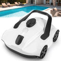 Smart Pool Robot, Above Ground Pool Cleaning Machine, Intelligent Path Planning and Cordless Design, Lasts 130 Minutes, Suitable for Above Ground Pools Up to 1076 Square Feet,White