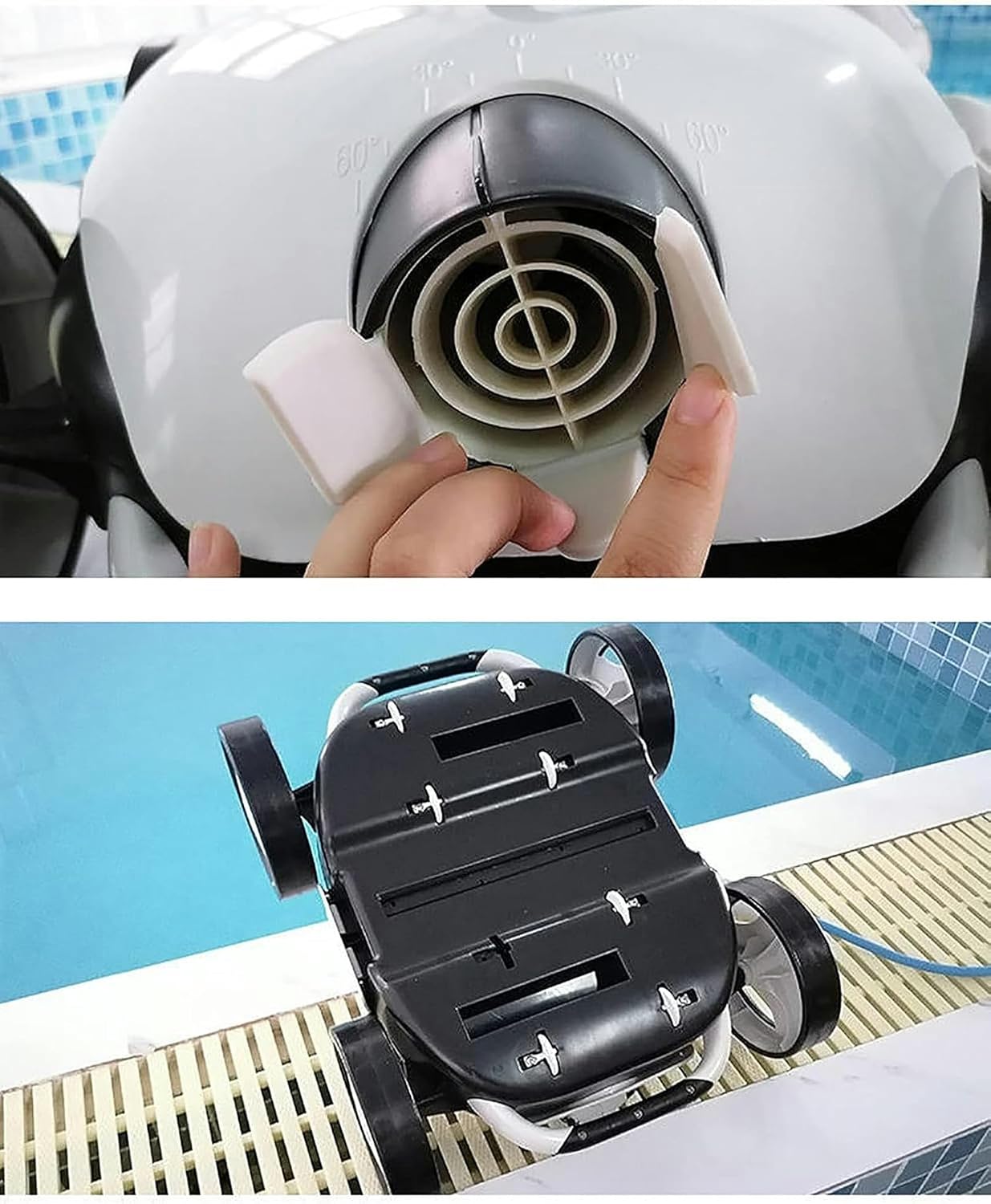 Cordless Autonomous Pool Vacuum Cleaner, Robotic Pool Cleaner, Self-Parking, with 90 Mins Maximum Runtime, 2-Motor Powerful Suction