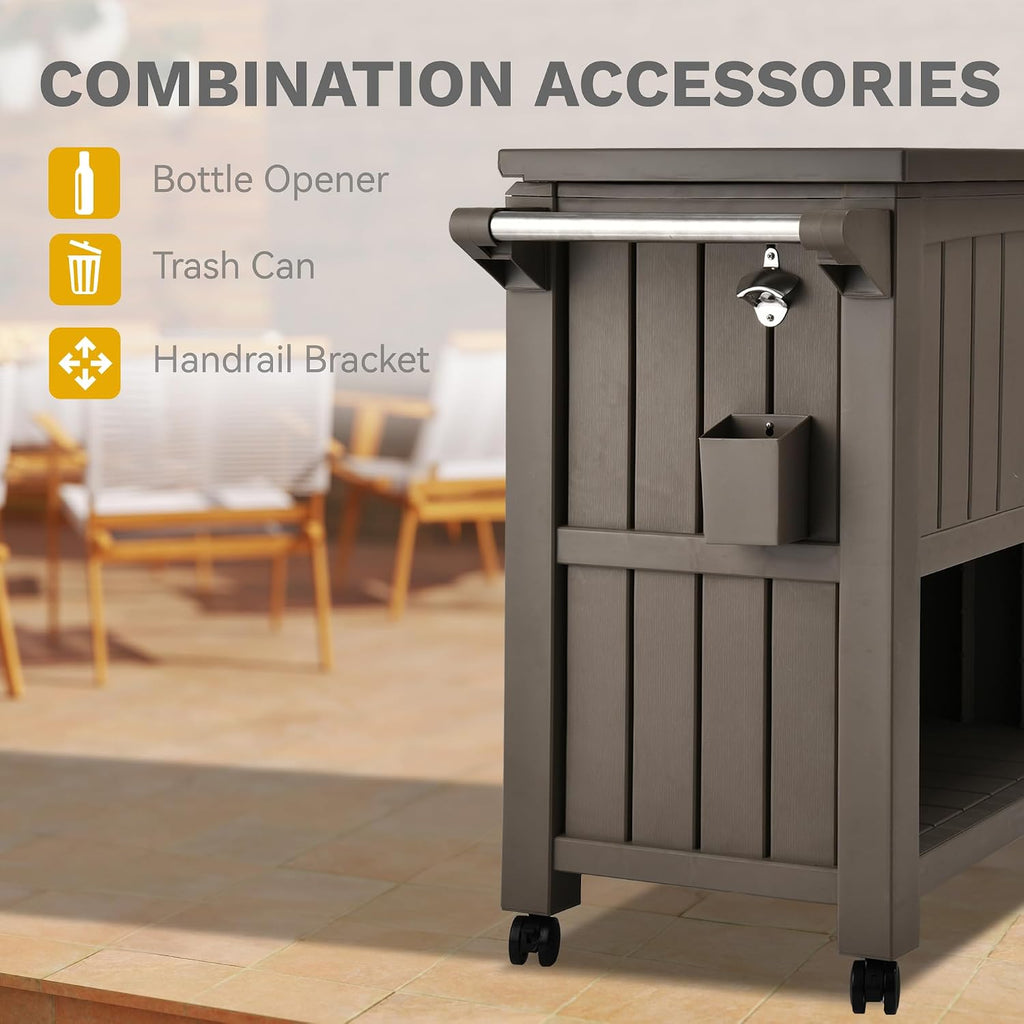 DWVO Ice Chest with Wheels,80 Quart Rolling Cooler with Bottle Opener Drainage, Patio Cooler Cart, Rolling Ice Chest with Handle for Patio Pool Deck Party BBQ Cookouts