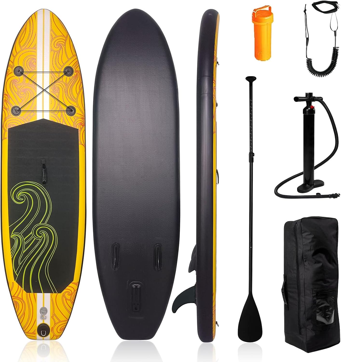 Smartmak Inflatable Stand Up Paddle Board, SUP Paddleboard Wide Stable Design, Non-Slip Deck, with Premium Paddle Board Accessories, Portable Carry Bag & Paddle Pressure Gauge Pump