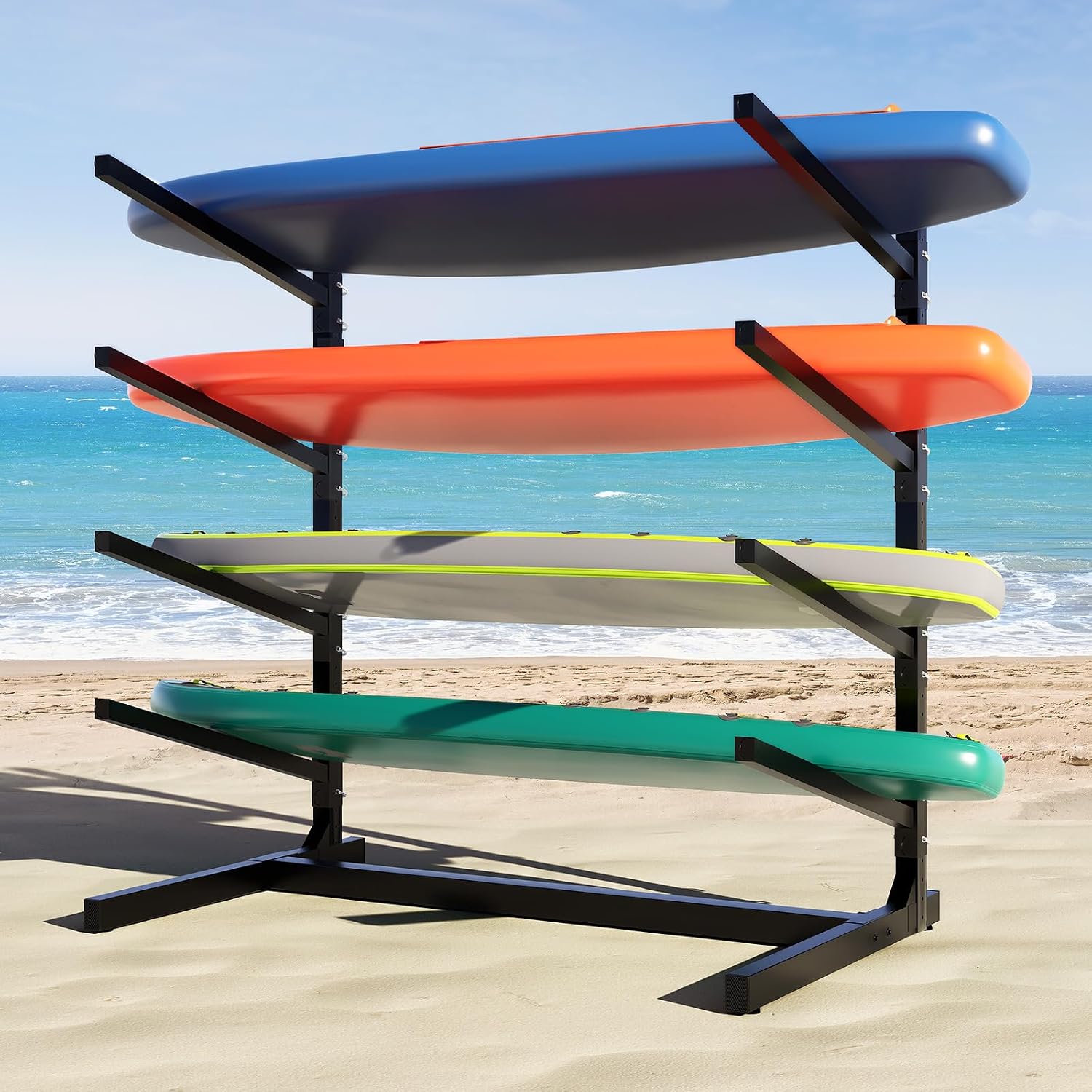 AQY Kayak Storage Rack,Heavy Duty Steel Adjustable Freestanding Kayak Stands with Wheels for Garage and Outdoor Storage,Storage Rack for Kayak, Canoe, Surfboard and Paddleboard