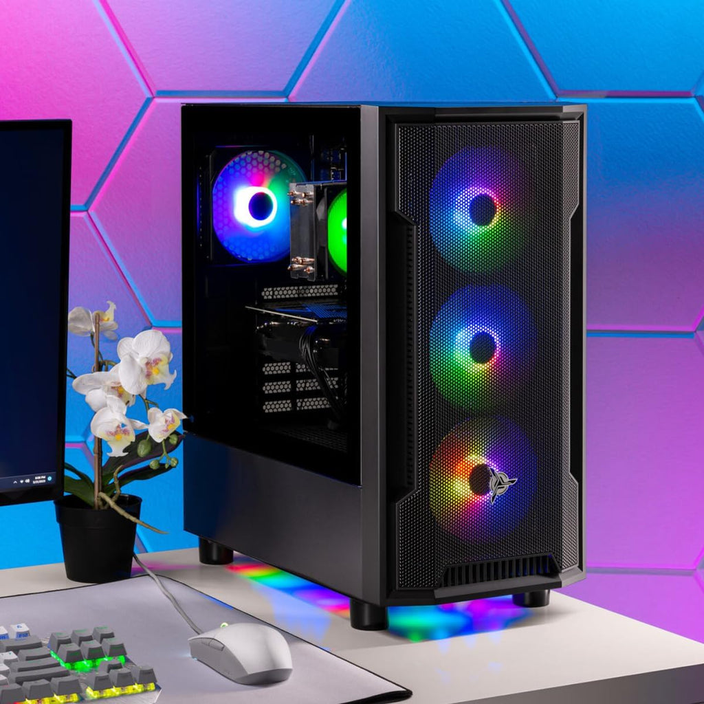 Skytech Gaming Shadow Desktop PC, Intel i5 13400F 2.5 GHz (4.6GHz), AMD RX 9060XT 8GB, 1TB NVMe SSD, 32GB DDR5 RAM 5200 RGB, 650W Gold PSU, Wi-Fi, Win 11