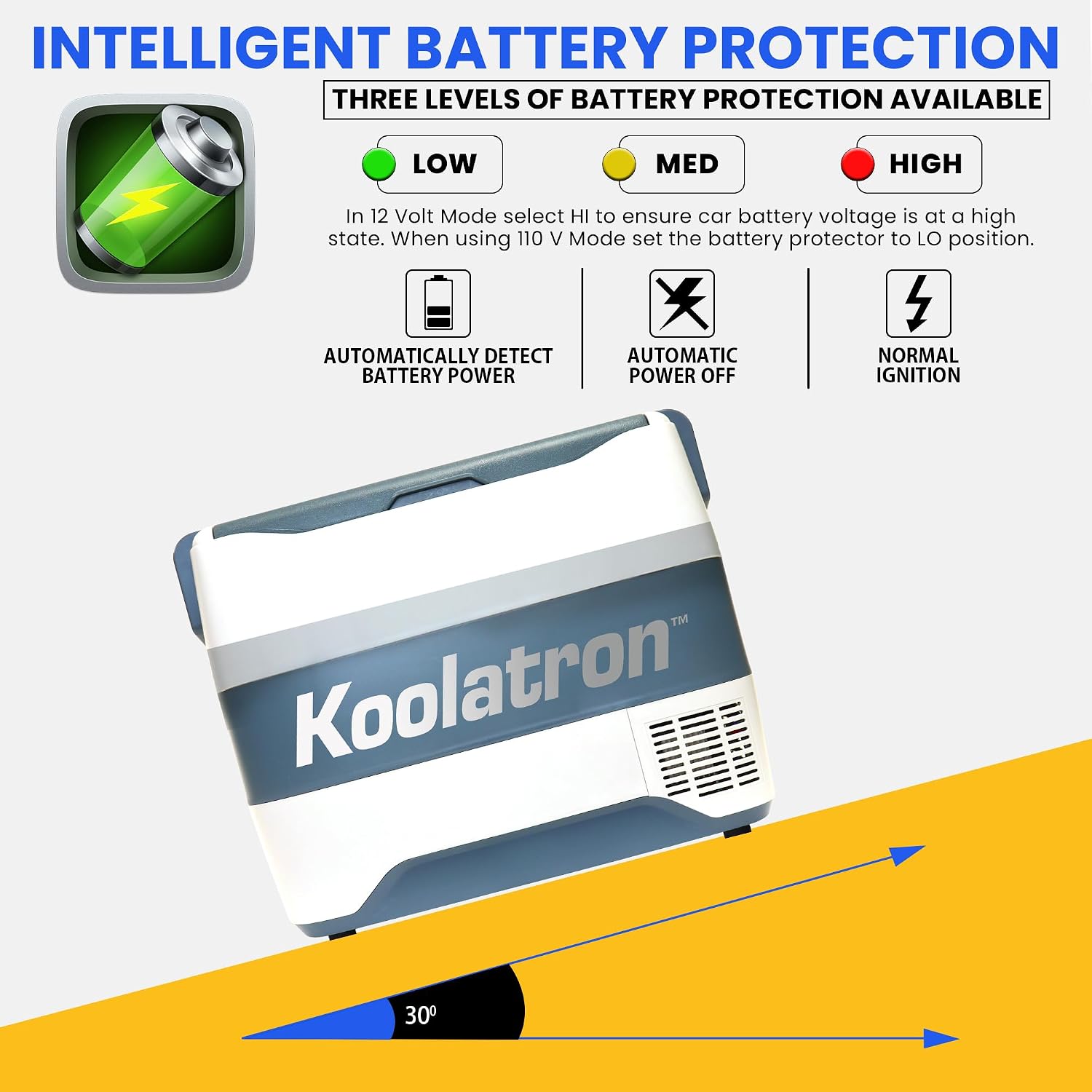 Koolatron 12V Portable Refrigerator Freezer w/Bluetooth, 42 qt (40L) Electric Cooler, 12 Volt DC/110V AC Cords, Compressor Cooling w/Range -8°F to 50°F (-22°C to 10°C), Travel Car Fridge, Gray