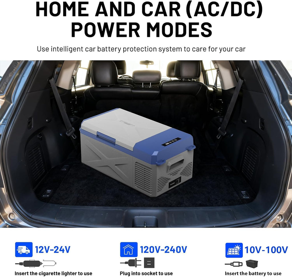 X15 12 Volt Refrigerator,Mini Portable Freezer,16 Quart(15.6L) Electric Cooler,12V Car Fridge,12/24V DC 100-240V AC for Ourdoor, Camping, Travel, Truck,RV, Boat -4℉~68℉