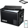 ICECO VL45ProS 47.5Qt Portable Refrigerator, 12V Fridge with SECOP Compressor, 0-50℉, Iron Cabinet Car Refrigerator With Multi-directional Lid, USB&DC&AC, For RV,SUV,Truck,Boat|With Slide Mount