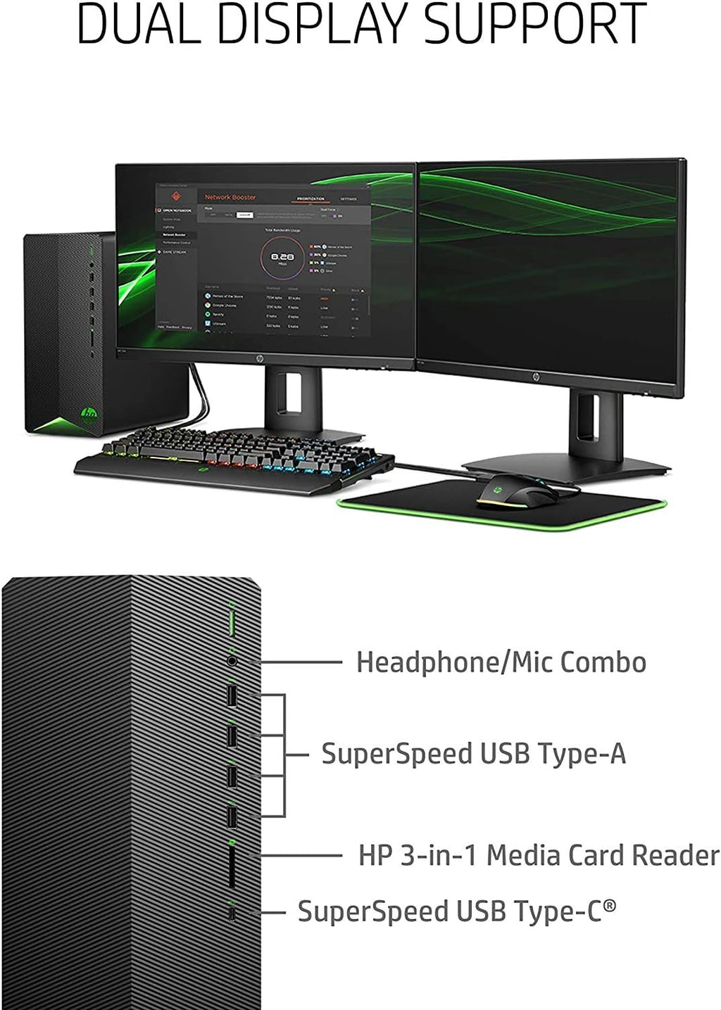 2021 HP Pavilion Gaming Desktop Computer, AMD Ryzen 5 3500 Processor, 8GB RAM, 256GB PCIe NVMe SSD, GeForce GTX 1650 Super 4GB, Windows 10 Home