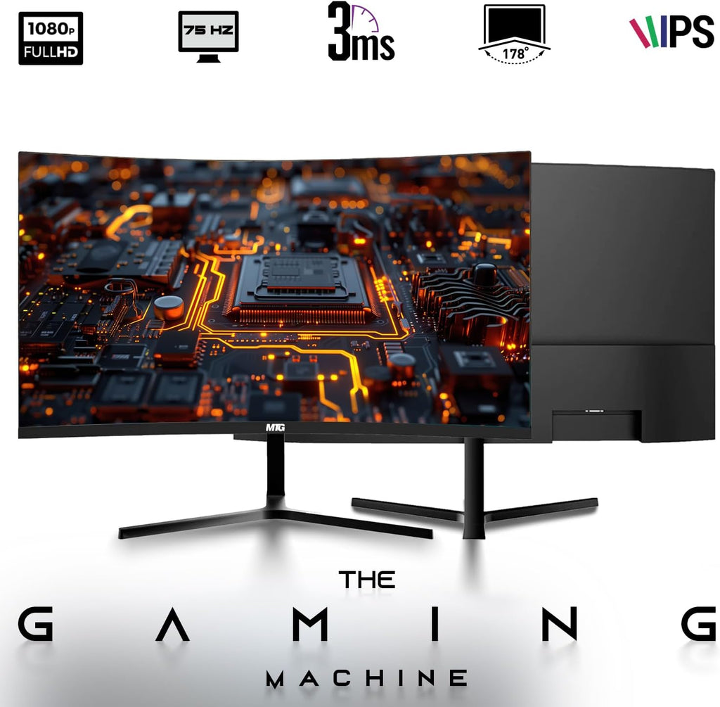 TechMagnet HP G4,AMD Pro A10-9700 R7 Dark Single Premium Gaming Desktop Computer PC,GT 1030 2GB GDDR5,16GB RAM,512GB SSD,27 Inch Curved Monitor,AI-Enabled RGB KBM,RGB Soundbar,Windows 11(Renewed)