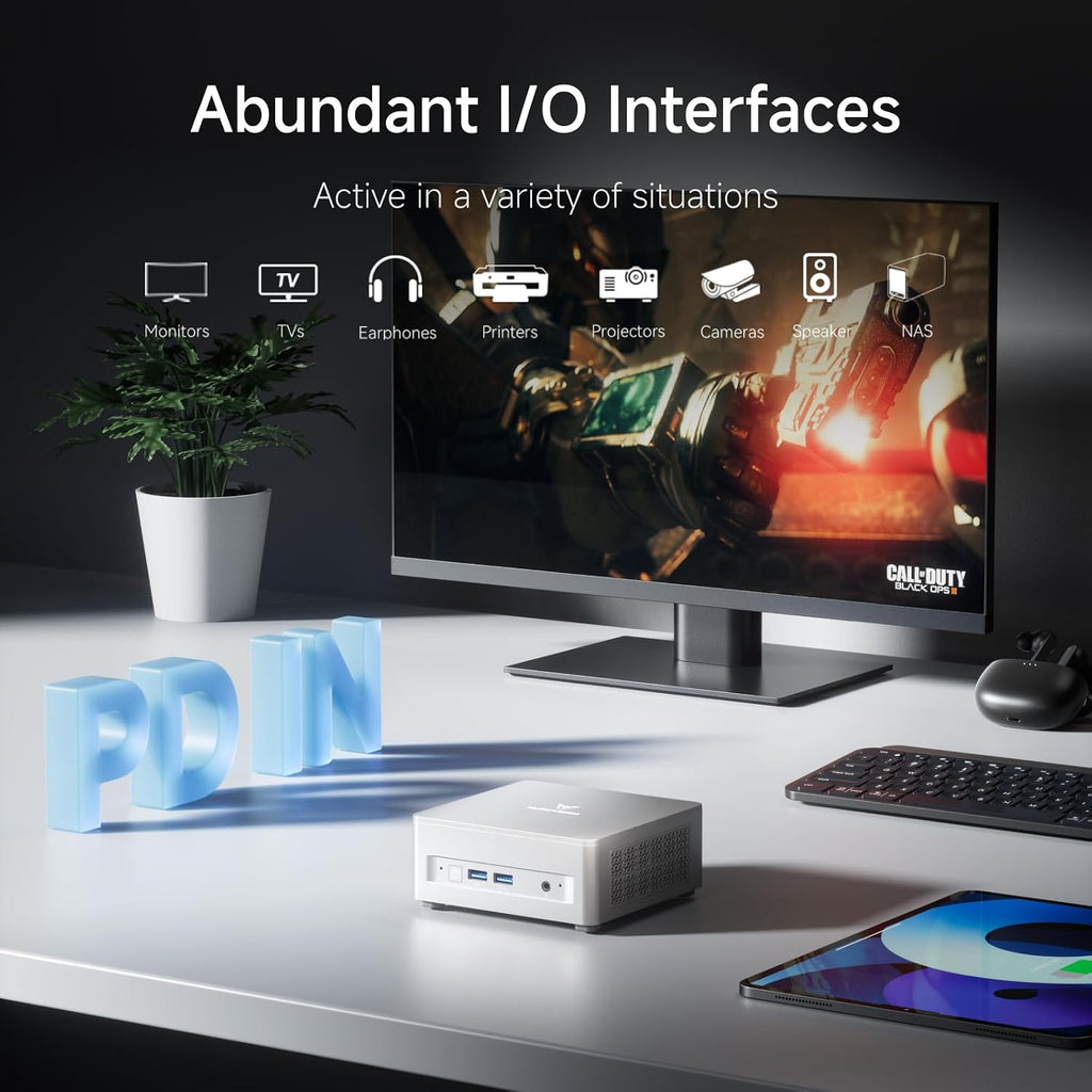 MINISFORUM Mini PC UM870 Slim,AMD Ryzen 7 8745H(8C/16T, Up to 5.0GHz),AMD Radeont 780M Mini Computer,16GB DDR5 RAM & 512 PCIe 4.0 SSD,Support 8K@60Hz HDMI 2.1/USB4 Output, WIFI6E/BT5.3/Auto Power On