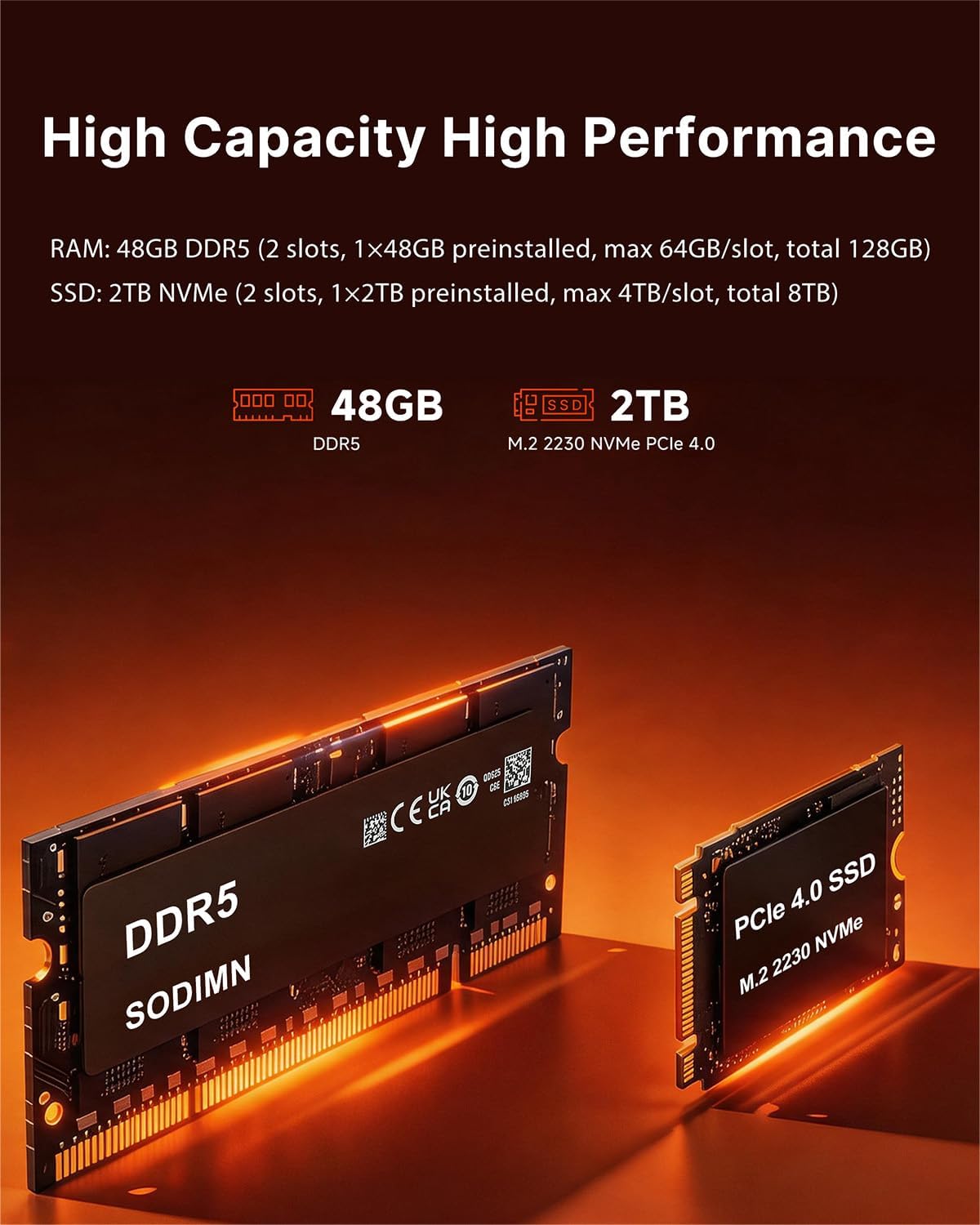 Reatan X8 Ryzen AI 9 HX 470 Mini PC(86 Tops,12C/24T up to 5.2GHz) 48GB DDR5 5600MHz 2TB PCIe 4.0 SSD, Radeon 890M, OCuLink/2xUSB4/DP,Quad 8K Display, 2.5G LAN, Wi-Fi 7/BT 5.4, AI/Dev/Creator/Gaming