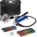 Brileine Hydraulic AC Hose Crimper with 7 Sets of Dies, Handheld Hydraulic Hose Crimping Tool for A/C Hose & A/C Fittings (Portable AC Hose Crimper)