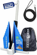 SandShark Premium Fluke Anchor-Retractable Shaft Easy Storage-Aluminum Pontoon Boat Anchor, Jet Ski Anchor. Boats<30 ft. Sand Anchor for Boat, Boat Anchor.