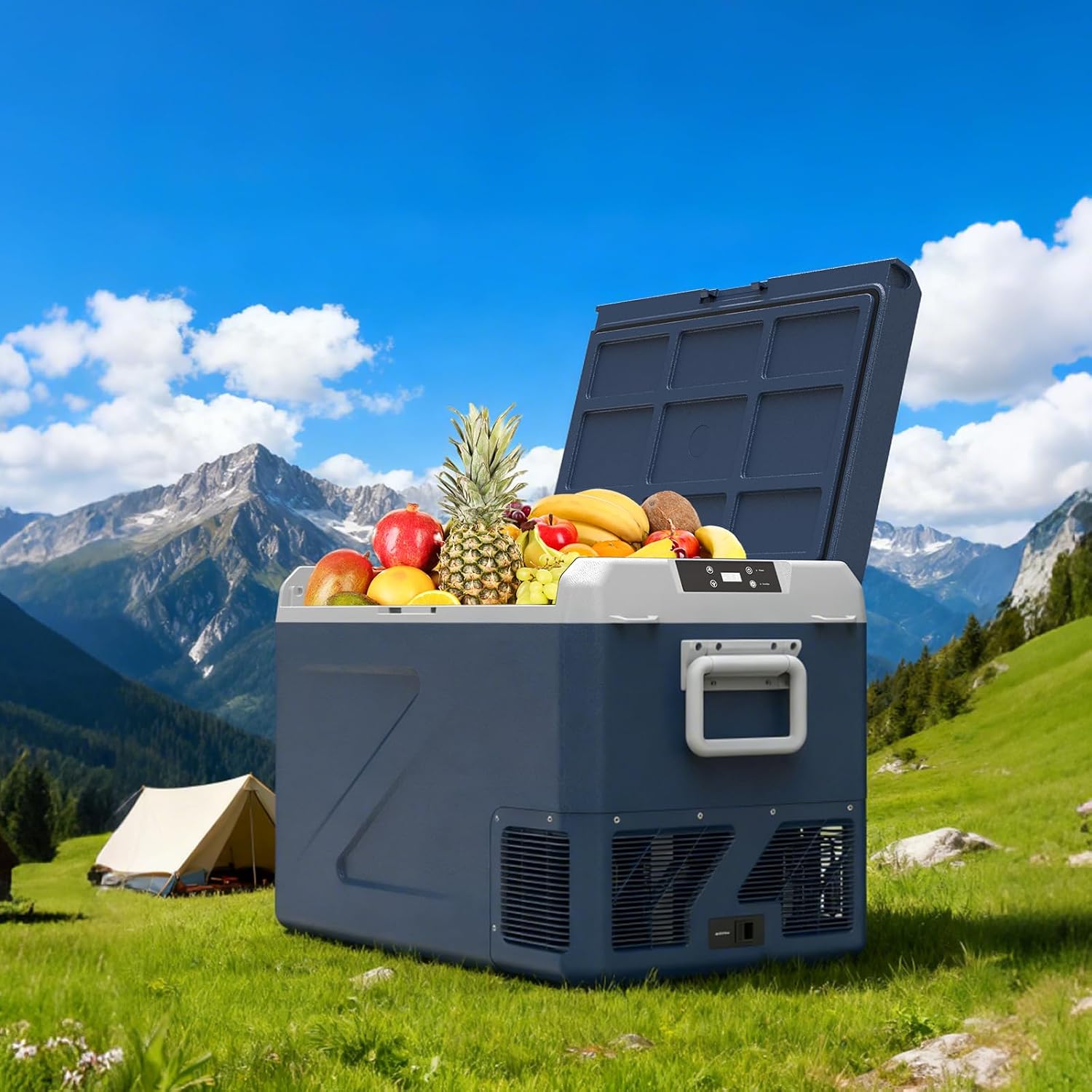 ICF61 12 Volt Portable Car Refrigerator Freezer, 69QT/65L Electric Cooler -4℉~68℉, 12/24V DC 100-240V AC for Camping, Road Trips, RV, Truck