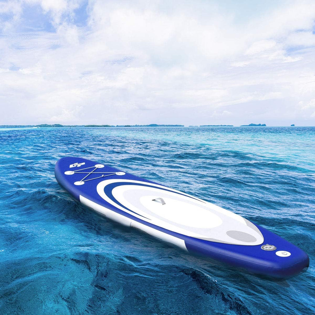 GOFLAME 11' Inflatable Stand up Paddle Board Adjustable Paddle, Leash, Pump and Backpack,Surfboard SUP Board with Pump Repair Kit, 6 Inch Thick (Blue, 11')