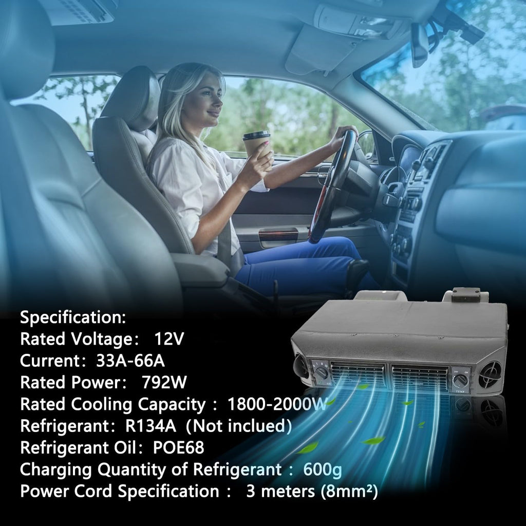 12V Air Conditioner 10000BTU Auto Universal Under Dash A/C Kit 12 Volt Electric Parking air Conditioning Car ac system Fit For Van Auto RVs Truck Energy Saving