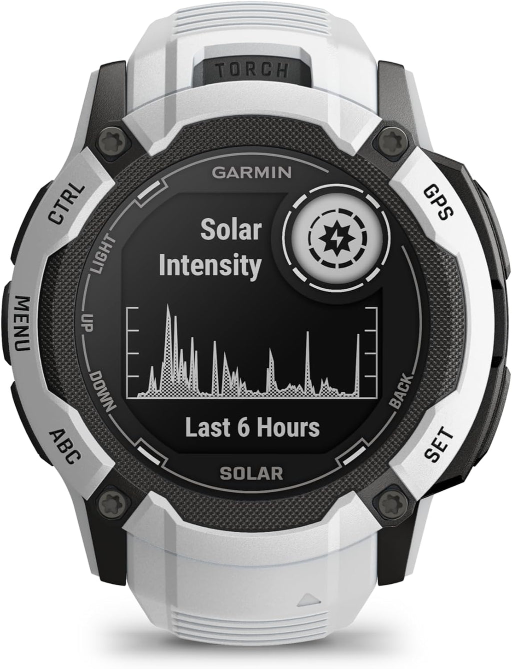 Garmin Instinct 2X Solar, Rugged GPS Smartwatch, Built-in Flashlight, Solar Charging Capability, Multi-Band GNSS, Whitestone (Renewed)