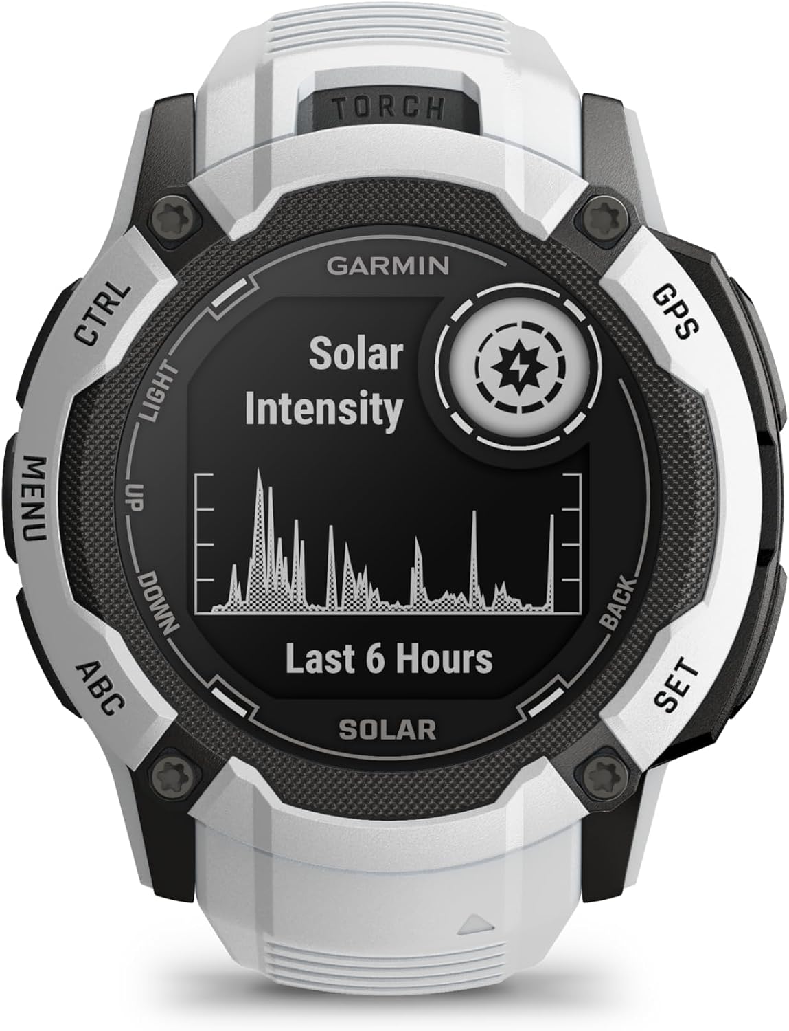 Garmin Instinct 2X Solar, Rugged GPS Smartwatch, Built-in Flashlight, Solar Charging Capability, Multi-Band GNSS, Whitestone (Renewed)