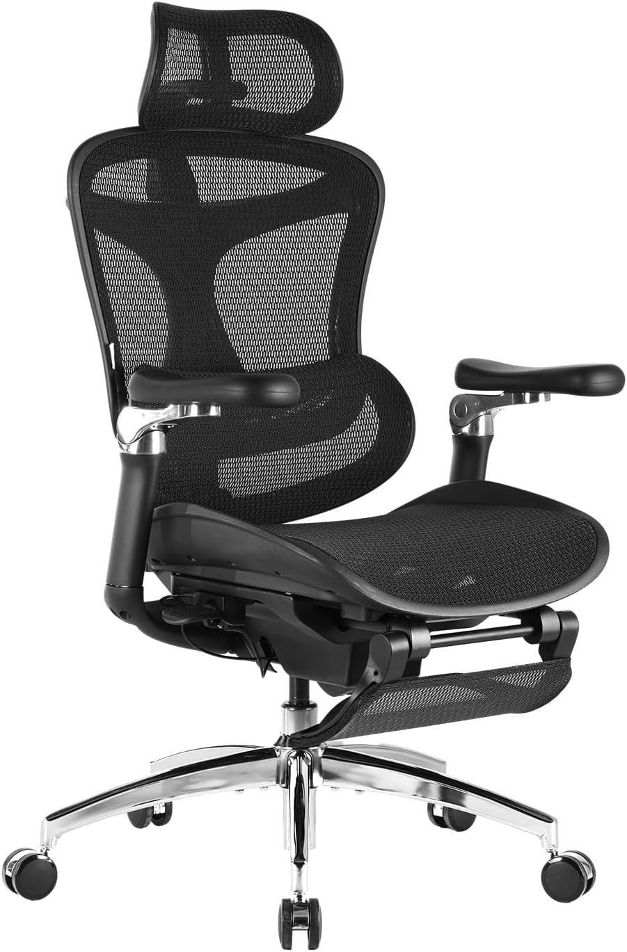 SIHOO Doro C300 Pro Ergonomic Office Chair with Footrest, Ultra-Soft 6D Armrests, Dynamic Lumbar Support, Seat Depth Adjustment and Adjustable Backrest, Big and Tall Desk Chair for Home Office (Black)