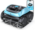 Pool Vacuum for Inground Pools, 4-in-1 Cordless Robotic Pool Cleaner for Above Ground Pools,Triple-Motors,Wall & Waterline Cleaning, App Support, OTA Upgrade up to 1,614 Sq.ft (Blue Black)
