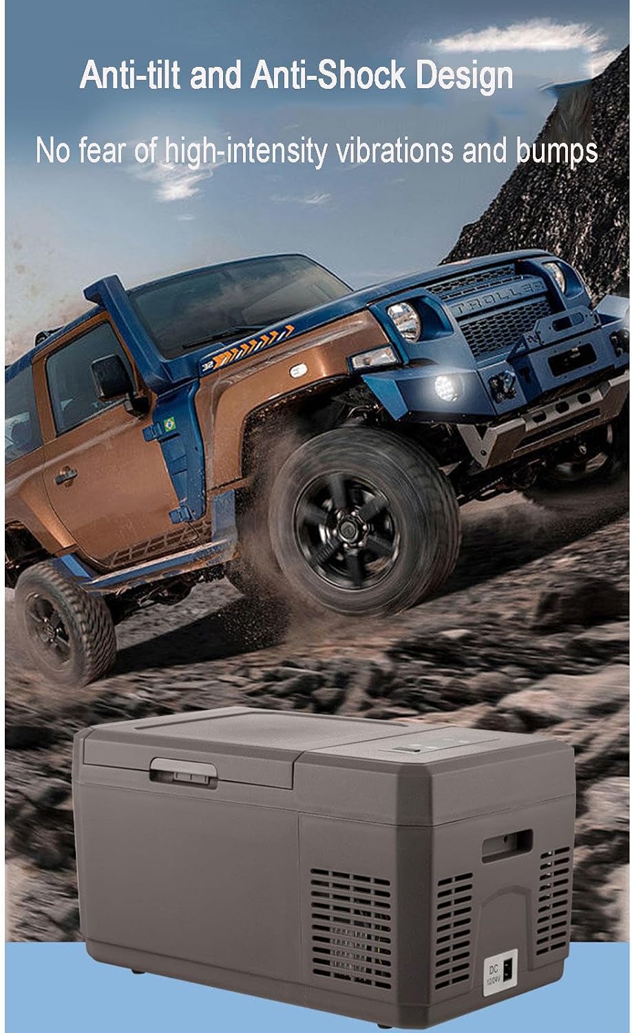 12V/24V Car Refrigerator, Portable Electric Car Cooler Freezer 9 Liter Capacity 220V Compressor Car Fridge for Car Camping, RV,Truck,Vehicles,Travel and Home Use