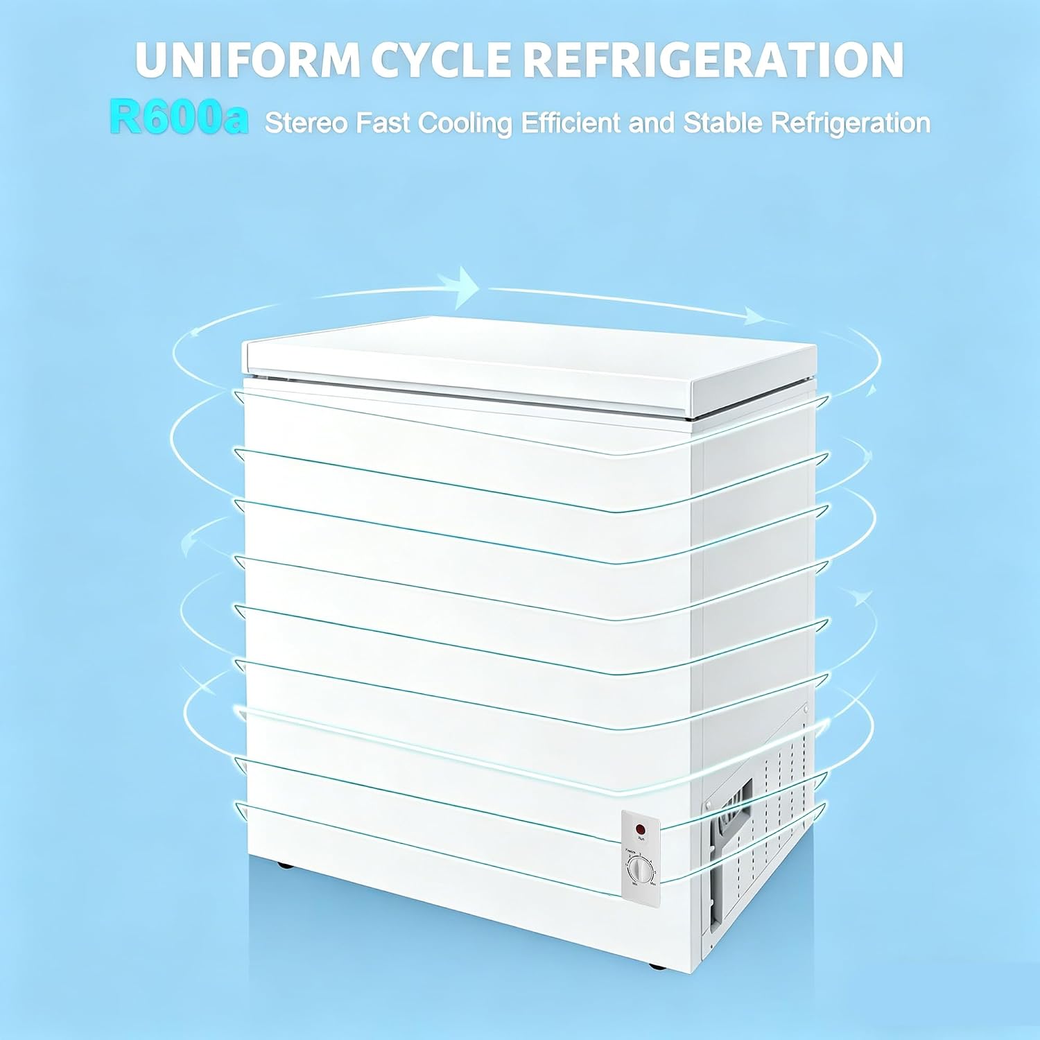 Compact Deep Freezer, 3.6 Cu Ft Chest Freezer with 6 Adjustable Thermostat, Top Open Door Freezer with Removable Basket, Energy Saving Freezer for Home, Apartment, Office, White