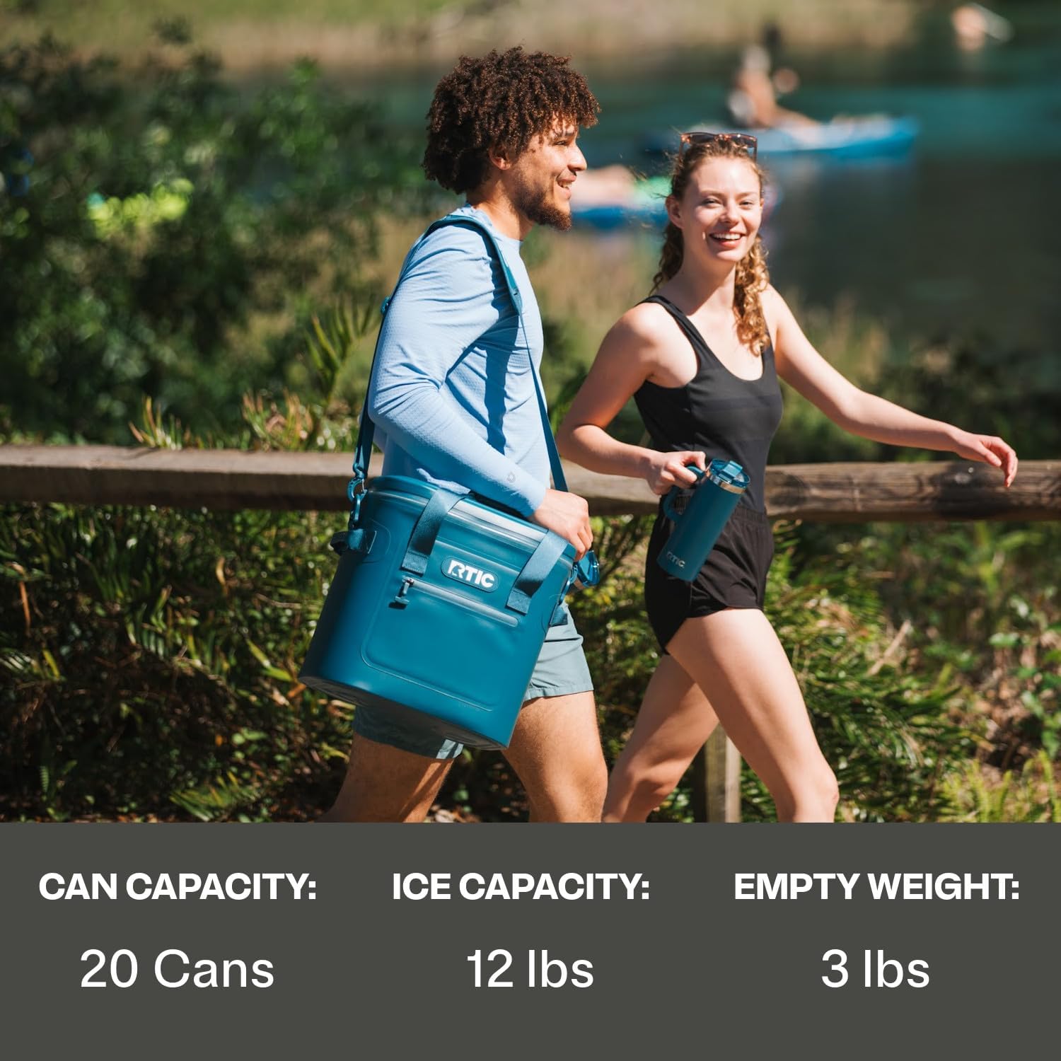 RTIC Ultra-Tough Soft Cooler 20 Can, Insulated Bag Portable Ice Chest Box for Lunch, Beach, Drink, Beverage, Travel, Camping, Picnic, Car, Trips, Floating Cooler Leak-Proof with Zipper