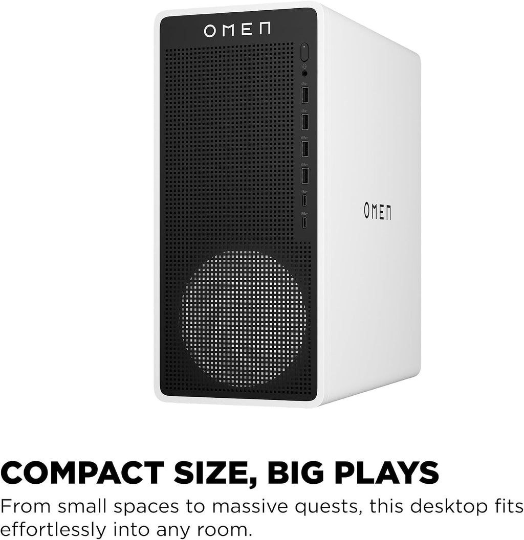 HP OMEN 16L Gaming Desktop PC, AMD Ryzen 5 8500G, 16 GB RAM, 1 TB SSD, NVIDIA GeForce RTX 5060, Windows 11 Home, Microsoft Copilot, Panda Metal, TG03-0020 (2025)
