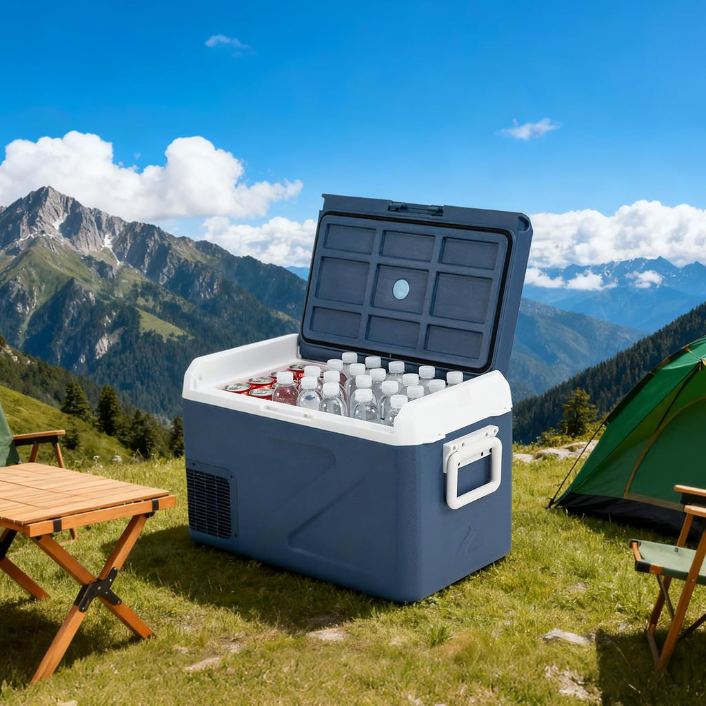 ICF31 12 Volt Car Refrigerator,34QT/32L Portable Freezer Electric Cooler -4℉~68℉,12/24V DC 100-240V AC Car Fridge for Camping, Road Trips, RV, Truck