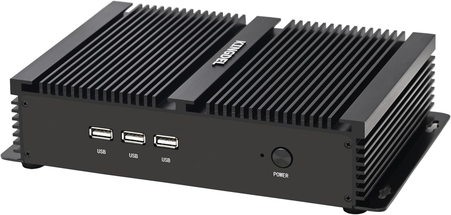 KINGDEL Powerful Fanless Mini PC with i7 12th Gen. 10 Cores 4.7Ghz CPU, 16GB 3200MHz RAM, 1TB NVMe SSD, Gigabit Ethernet, 4K: 4096x2304@60Hz, WiFi 6E+BT 5.3, Silent Working