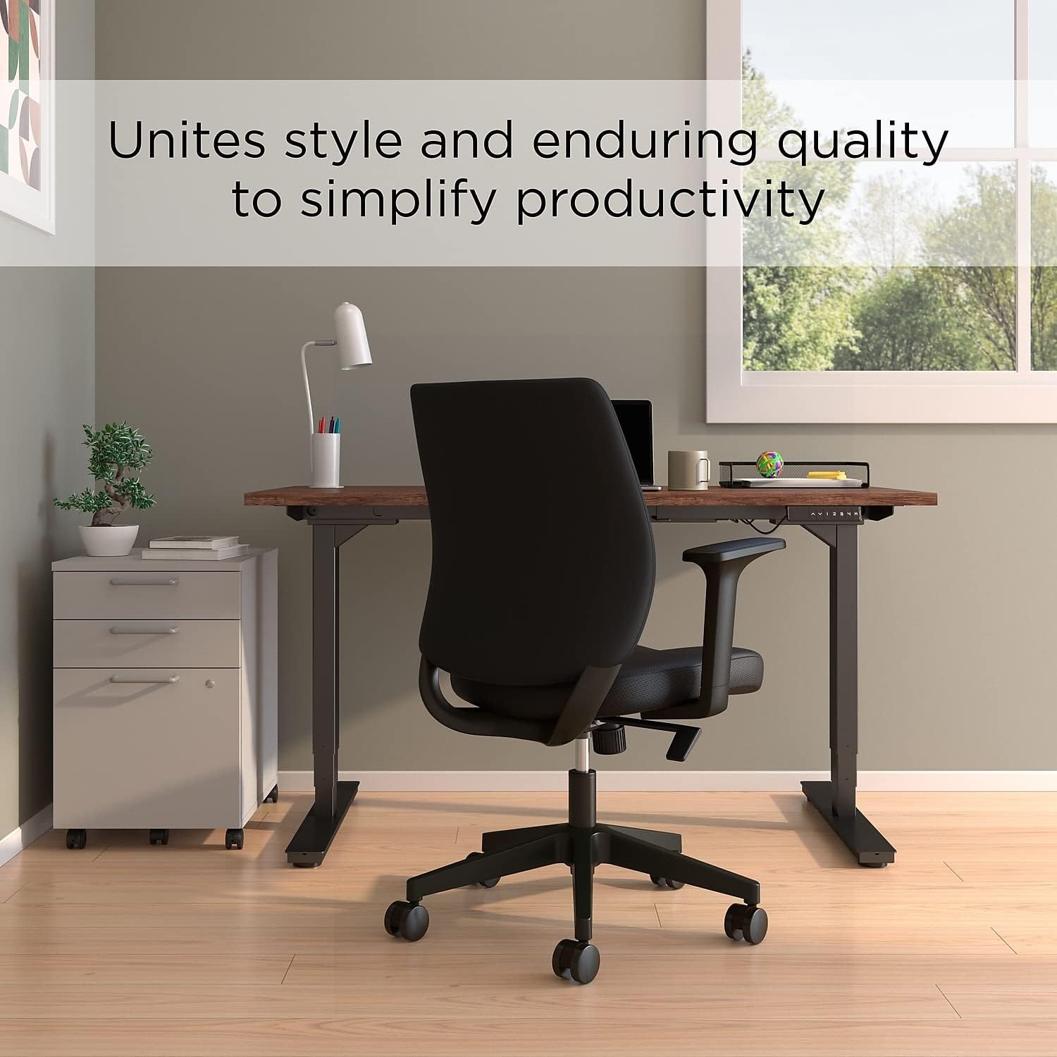 Staples Ergonomic Task Chair, Fabric, Black